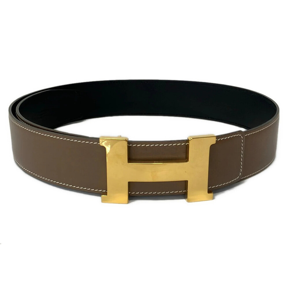 Hermes H Belt Dark Brown Leather Square #372093H64B